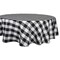 CC Home Furnishings Black and White Buffalo Checkered Designed Round Tablecloth 70"